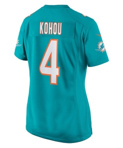 Kader Kohou 4 Miami Dolphins Women's Game Player Jersey - Aqua