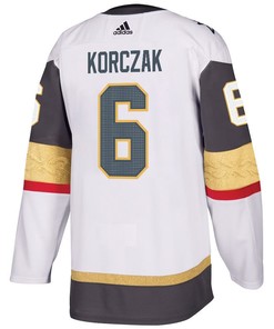 Kaedan Korczak 6 Vegas Golden Knights Stanley Cup 2023 Champions Patch Away Breakaway Men Jersey - White