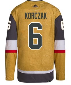 Kaedan Korczak 6 Vegas Golden Knights Stanley Cup 2023 Champions Patch Home Breakaway Men Jersey - Gold