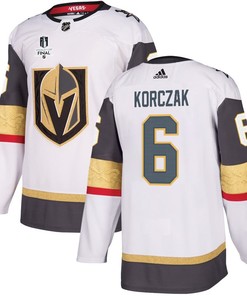 Kaedan Korczak 6 Vegas Golden Knights Stanley Cup 2023 Final Patch Away Breakaway Men Jersey - White