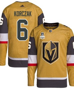 Kaedan Korczak 6 Vegas Golden Knights Stanley Cup 2023 Final Patch Home Breakaway Men Jersey - Gold