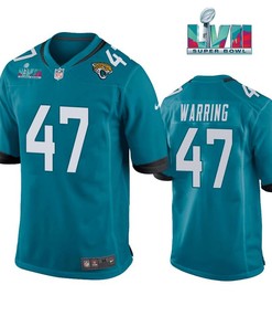 Kahale Warring 47 Jacksonville Jaguars Super Bowl LVII Super Bowl LVII Teal Men Game Jersey