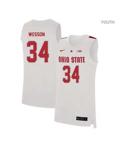 Kaleb Wesson 34 Ohio State Buckeyes Elite Basketball Youth Jersey - White