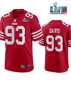 Kalia Davis 93 San Francisco 49Ers Super Bowl LVII Men Game Jersey- Scarlet