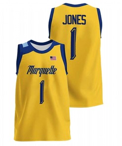 Kam Jones 1 Marquette Golden Eagles 2022 College Basketball Men Jersey - Gold