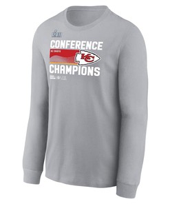 Kansas City Chiefs 2022 AFC Champions Locker Room Trophy Collection Long Sleeve T-Shirt - Gray