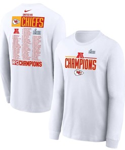 Kansas City Chiefs 2022 AFC Champions Roster Long Sleeve T-Shirt - White