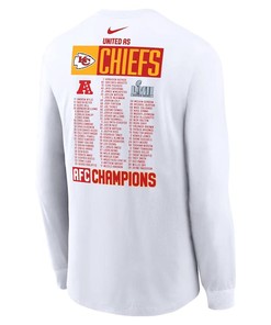 Kansas City Chiefs 2022 AFC Champions Roster Long Sleeve T-Shirt - White