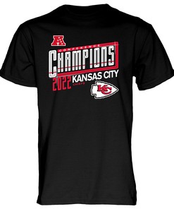 Kansas City Chiefs 2022 AFC Conference Champions Kick T-Shirt - Black