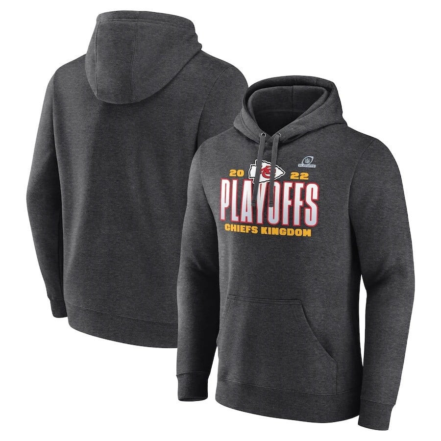Kansas City Chiefs 2022 NFL Playoffs Our Time Pullover Hoodie - Charcoal