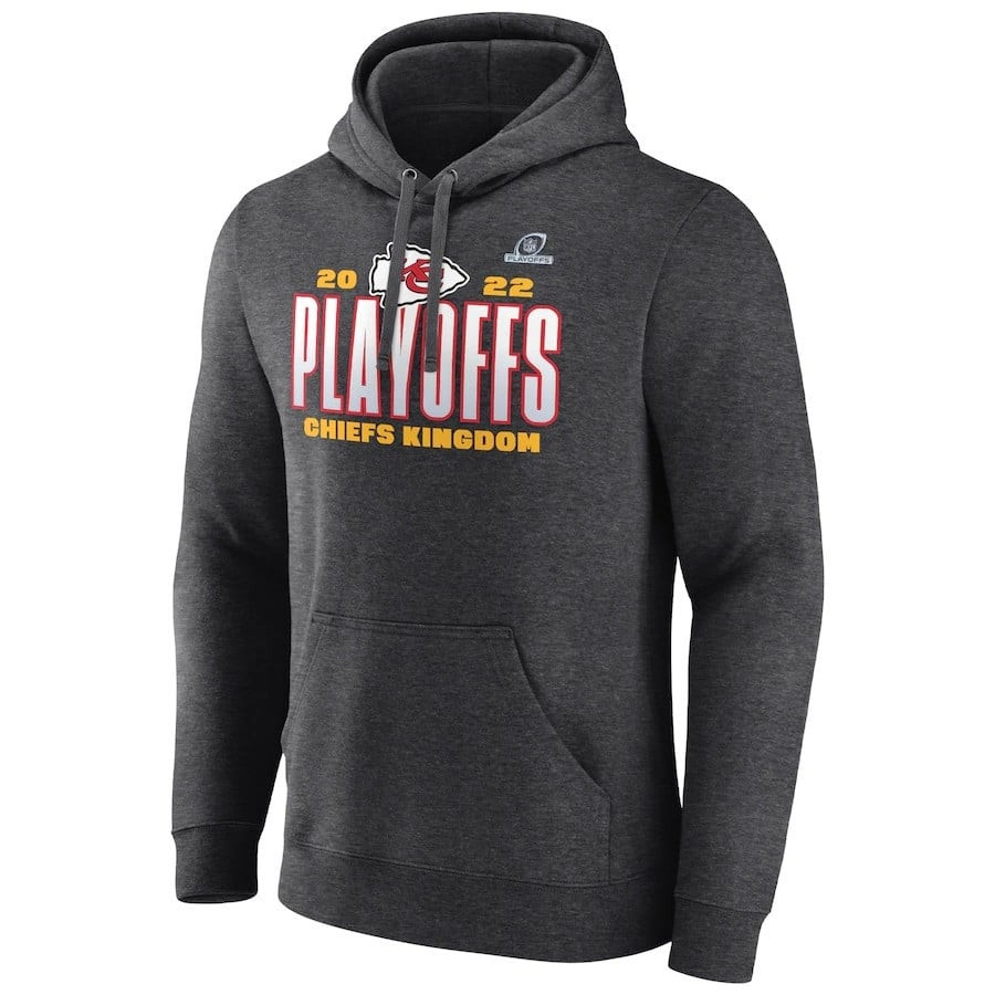Kansas City Chiefs 2022 NFL Playoffs Our Time Pullover Hoodie - Charcoal