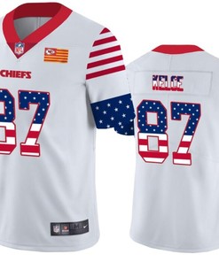Kansas City Chiefs 87 White Throwback Flag Jersey
