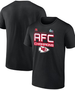 Kansas City Chiefs AFC Champions Iconic Slant Black T-Shirt