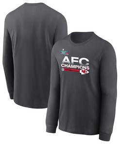 Kansas City Chiefs AFC Champions Locker Room Trophy Collection Dark Heather Sweatshirt