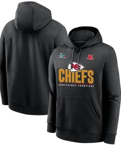 Kansas City Chiefs AFC Conference Champions Black Pullover Hoodie