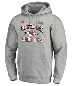 Kansas City Chiefs AFC Conference Champions Light Grey Pullover Hoodie