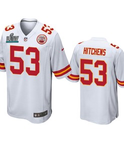 Kansas City Chiefs Anthony Hitchens White Super Bowl Liv Game Jersey