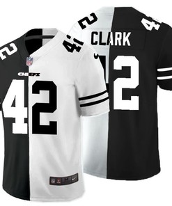 Kansas City Chiefs Anthony Sherman #42 / Frank Clark #55 Nfl 2020 Black And White Jersey