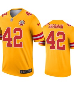 Kansas City Chiefs Anthony Sherman Gold Inverted Legend Jersey