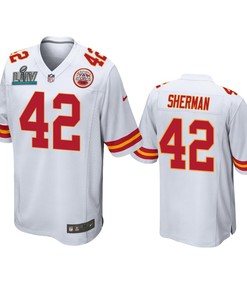 Kansas City Chiefs Anthony Sherman White Super Bowl Liv Game Jersey