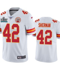 Kansas City Chiefs Anthony Sherman White Super Bowl Liv Vapor Limited Jersey