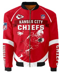 Kansas City Chiefs Bomber Jacket Graphic Running men gift for fans