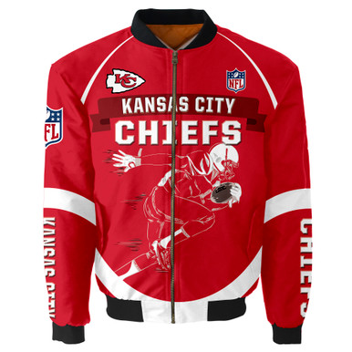 Kansas City Chiefs Bomber Jacket Graphic Running men gift for fans