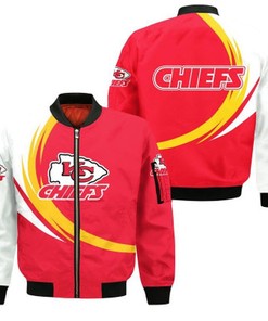 Kansas City Chiefs Bomber Jacket graphic curve