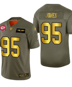 Kansas City Chiefs Chris Jones 2019 Salute To Service Nfl 100 Mens Jersey Metallic