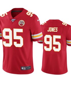 Kansas City Chiefs Chris Jones Red 100th Season Vapor Limited Jersey