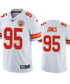 Kansas City Chiefs Chris Jones White 100th Season Vapor Limited Jersey