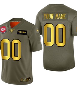 Kansas City Chiefs Custom 2019 Salute To Service Nfl 100 Mens Jersey Metallic