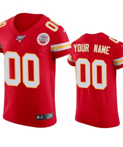 Kansas City Chiefs Custom Red 100th Season Vapor Elite Jersey