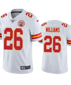 Kansas City Chiefs Damien Williams White 100th Season Vapor Limited Jersey