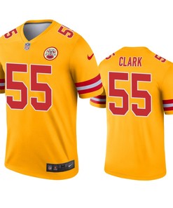 Kansas City Chiefs Frank Clark Gold Inverted Legend Jersey