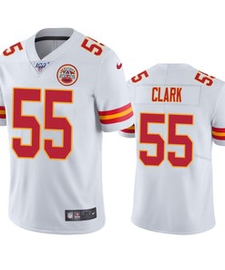Kansas City Chiefs Frank Clark White 100th Season Vapor Limited Jersey