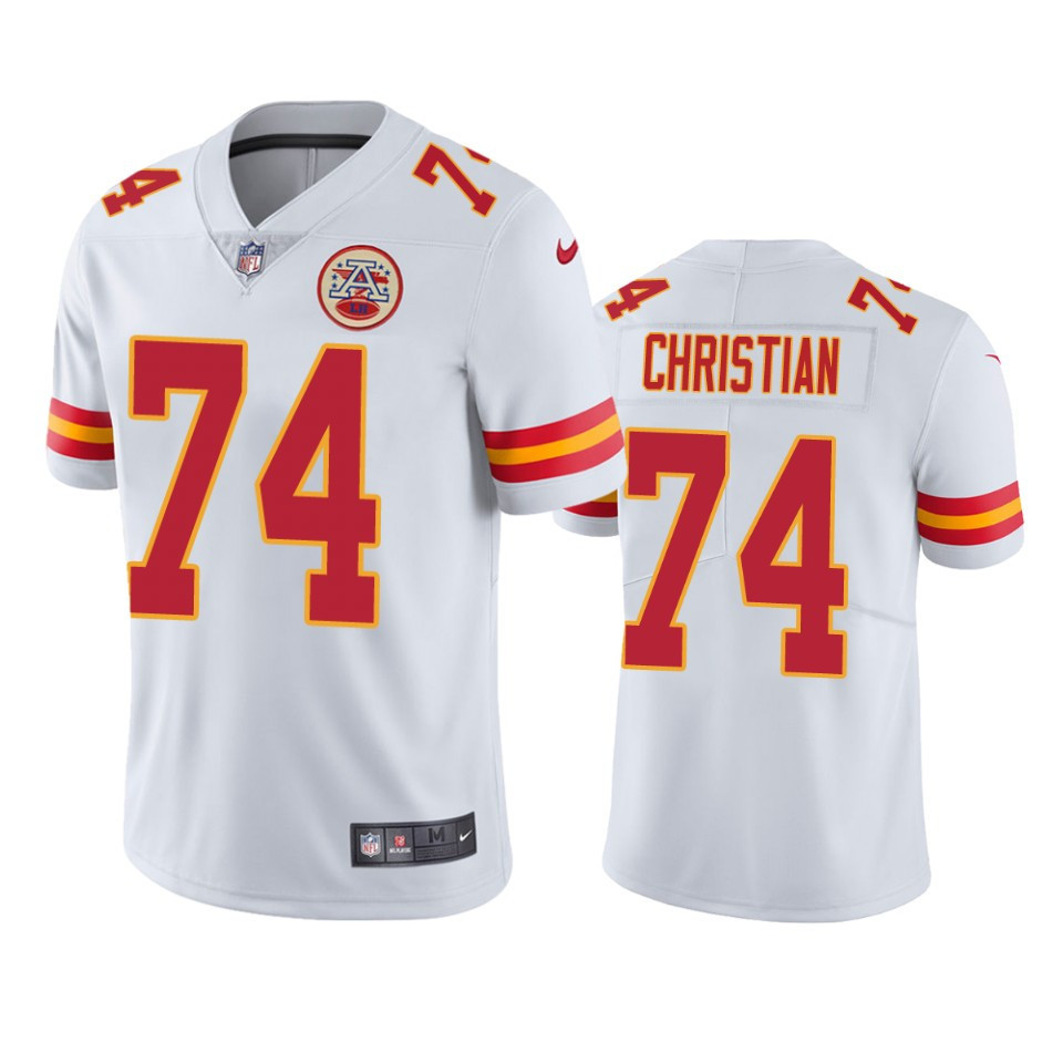 Kansas City Chiefs Geron Christian 74 White Vapor Limited Jersey