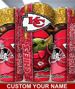 Kansas City Chiefs Insulated Tumbler - Custom Name, Keeps Drinks Hot or Cold