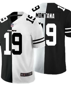 Kansas City Chiefs Joe Montana #19 Nfl 2020 Black And White Jersey