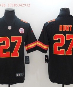 Kansas City Chiefs Kareem Hunt #27 Nfl Black Jersey Jersey