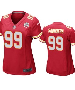 Kansas City Chiefs Khalen Saunders 2019 Nfl Draft Red Game Womens Jersey