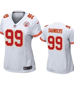 Kansas City Chiefs Khalen Saunders 2019 Nfl Draft White Game Womens Jersey