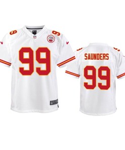 Kansas City Chiefs Khalen Saunders 2019 Nfl Draft White Game Youth Jersey
