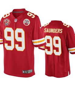Kansas City Chiefs Khalen Saunders Red 60th Anniversary Game Jersey
