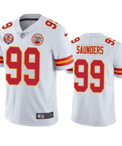 Kansas City Chiefs Khalen Saunders White 60th Anniversary Vapor Limited Jersey