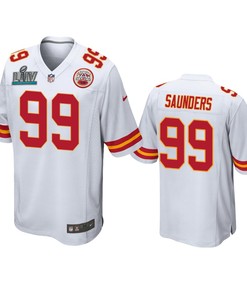 Kansas City Chiefs Khalen Saunders White Super Bowl Liv Game Jersey
