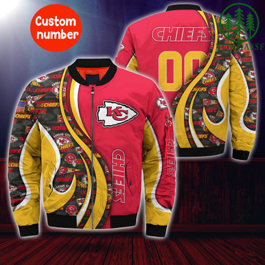 Kansas City Chiefs NFL Custom Number Bomber Jacket for fans