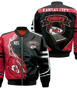 Kansas City Chiefs Nfl Fan Fleece 3D Jersey Bomber Jacket