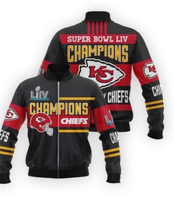 Kansas City Chiefs Nfl Super Bowl Champions Black All Over Design Gift For Chiefs Fans Bomber Jacket