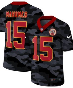 Kansas City Chiefs Patrick Mahomes #15 Nfl 2020 Camo Black Jersey